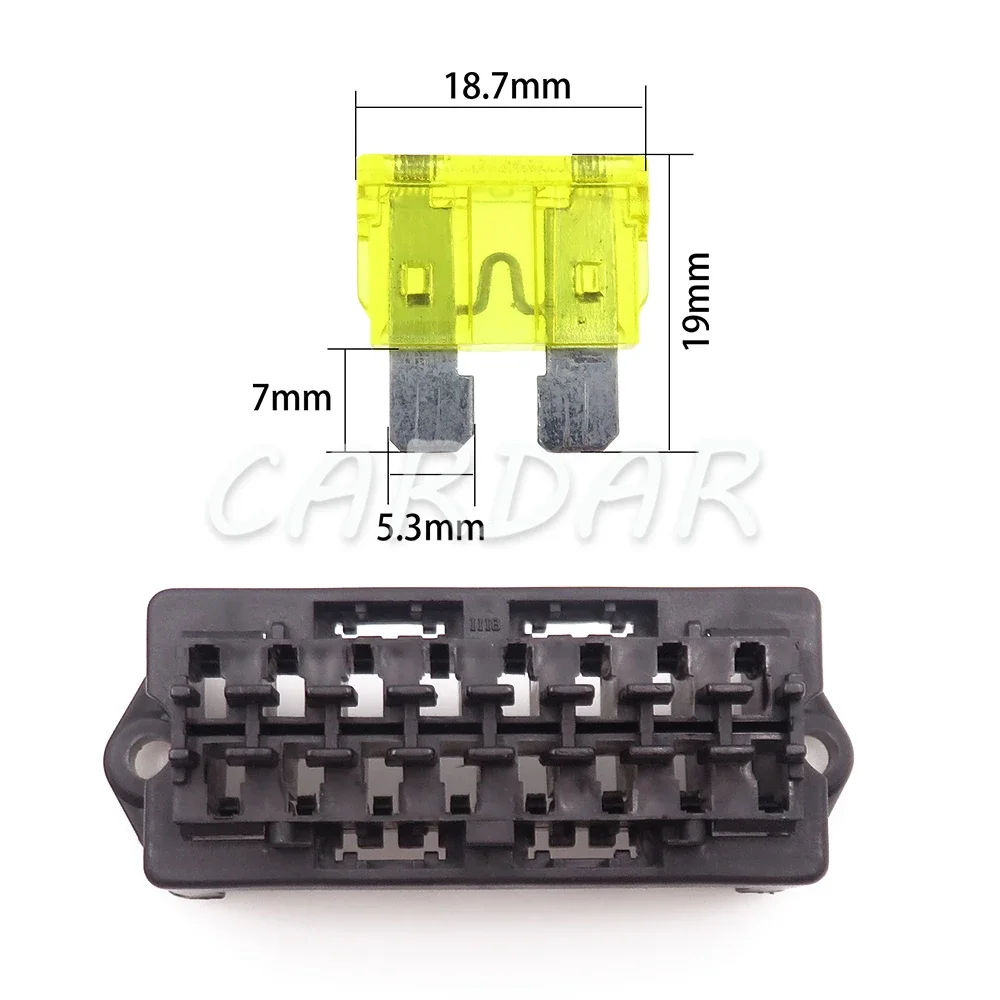 1 Set 8/10/12/15 Way Standard Automobile Circuit Controller Box with Crimp Terminal Middle Car Blade Fuse Holder