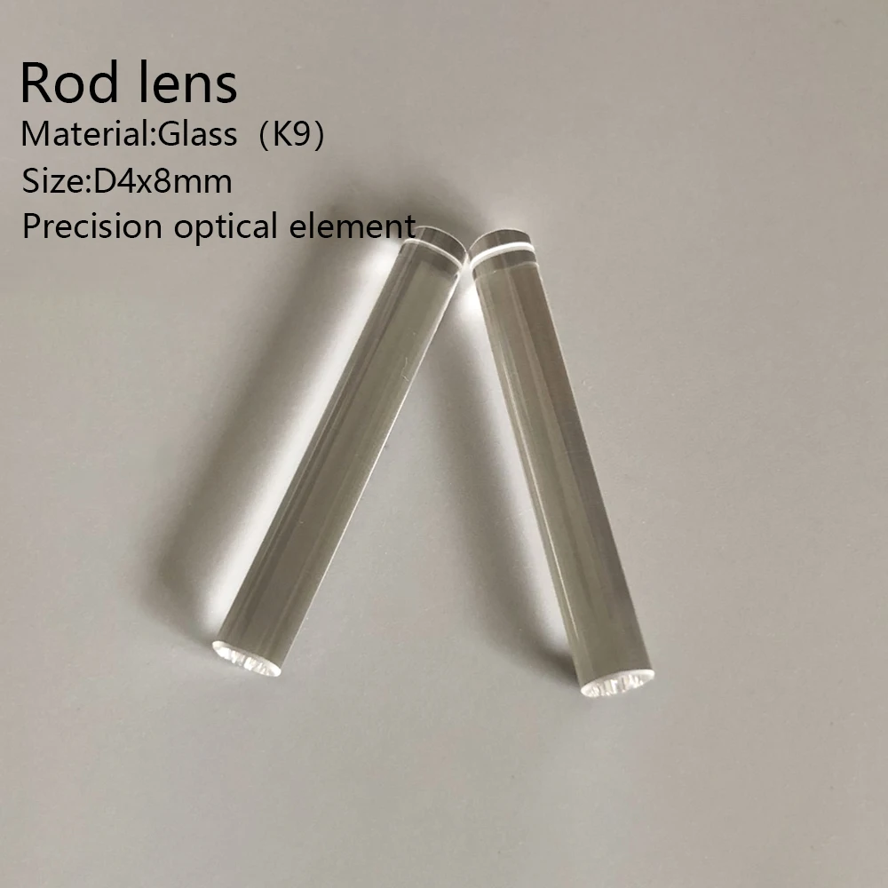 

Rod lens Light guide rod D4x8mm Cylindrical lens Glass（K9）Precision optical element Optical experiment