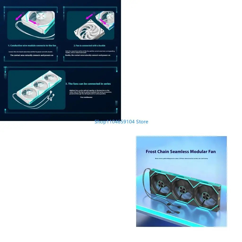 

Silents Argb синхронизировал 12см ПК охлаждающий вентилятор беспроводной конструкции.