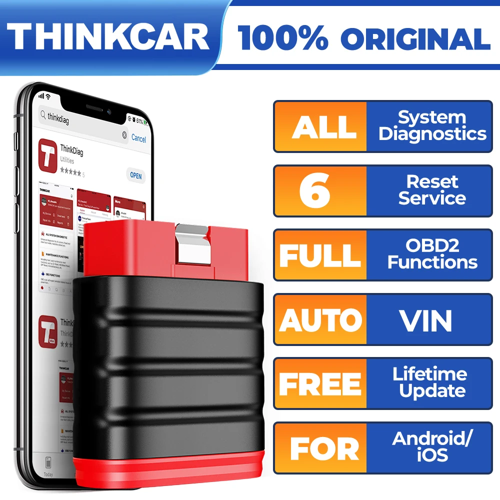 

Thinkcar Thinksafe OBD2 Автомобильный сканер Полный системный считыватель кодов Scan EPB OIL SAS BLEED TPMS 6 Сброс OBD 2 Диагностические инструменты