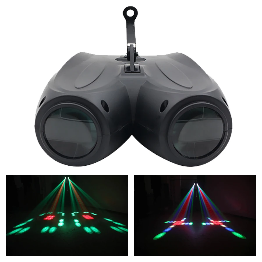 Colorful 20W RGBW Pattern Stage Effect Light Sound Control Self-Propelled LED Double Head Airship Projector Light DJ Disco Party