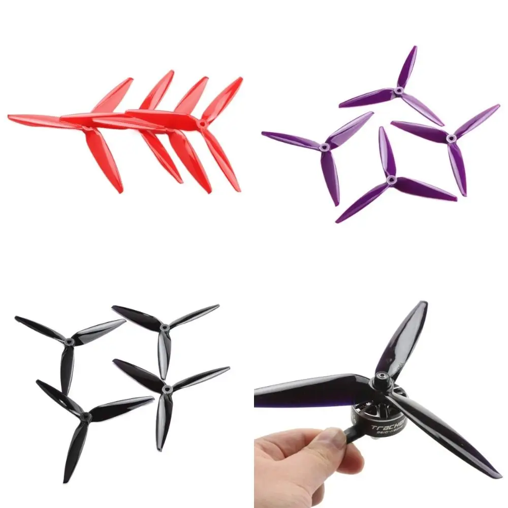 4pcs 7040 PC Propeller 3-Blade Black Purple Red RC Drone Parts Long Range 7X4X3 CW CWW for FPV Freestyle Drone