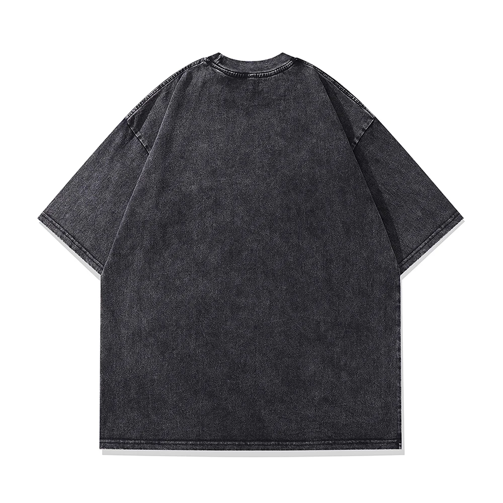 Berserk Demon Goth Men‘s Oversized T-shirt Dark Evil Graphic T Shirt Punk Short Sleeve Tee Harajuku Vintage Washed Cotton Tops