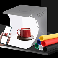 20cm Mini Folding Portable 550LM LED Light Photo Lighting Studio Shooting Tent Box Kit with 6 Colors Backdrops Mini LED Box