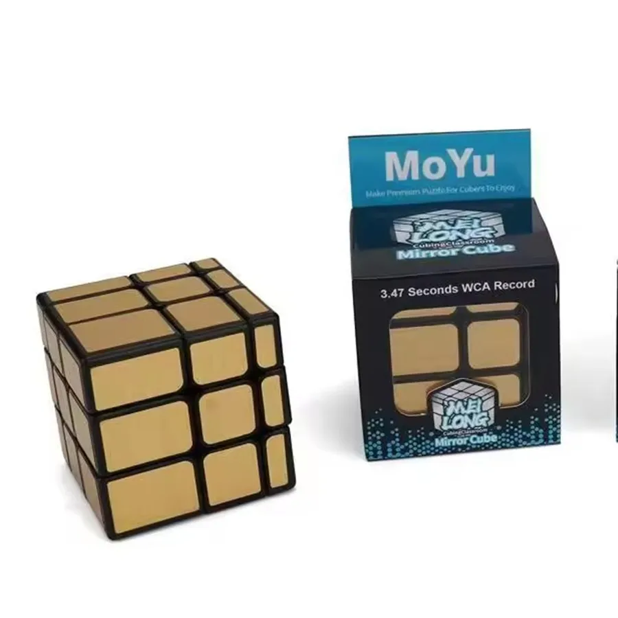 MoYu 3x3 Specchio Cubo Magico Puzzle Cubo di Velocità D'oro/Argento Adesivo Cubo Professionale Agitarsi Giocattoli Cubo Magico Puzzle giocattoli