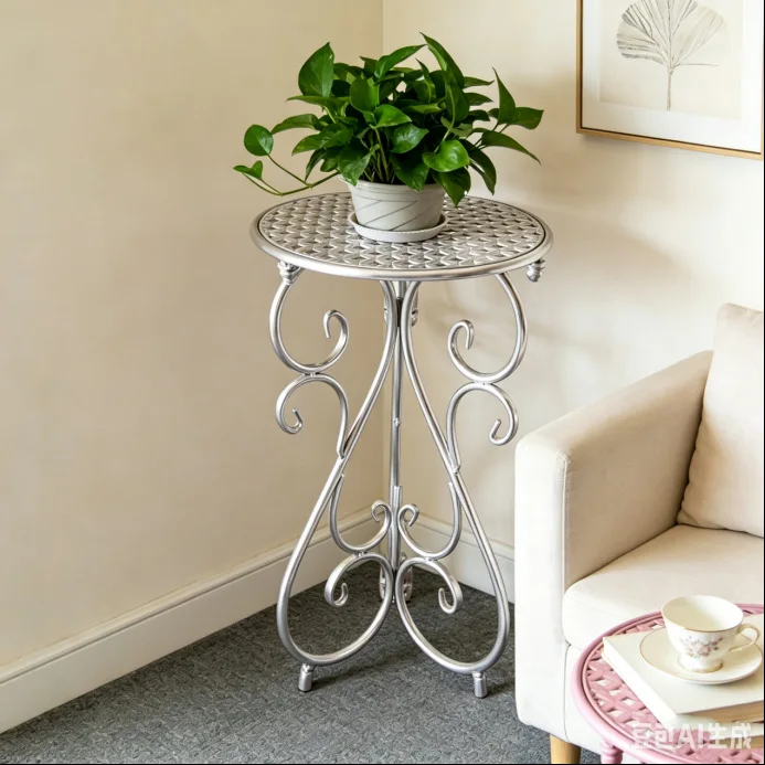 Side few wrought iron retro coffee small round table American simple home sofa balcony small coffee