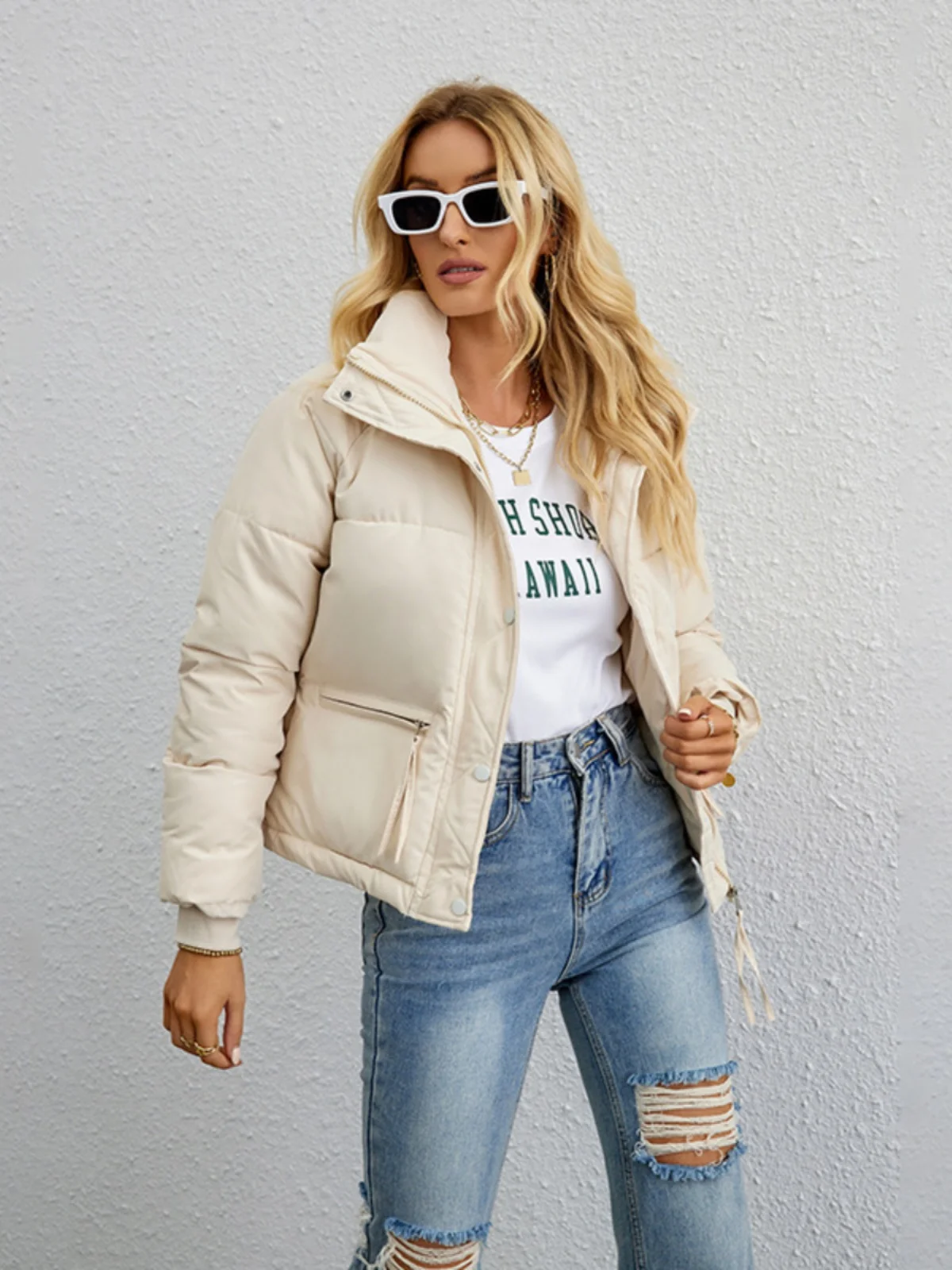 Frauen Casual Zipper Dicke Warme Parkas Mantel Herbst Winter Unten Jacke Neue Weibliche Baumwolle Schwarz Weiß Lose Shorts Jacken