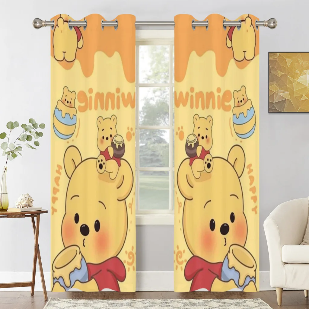 Winnie The Pooh And The Wind Blows 2 PC Blackout Windows Curtain  for Living Room Bedroom Bathroom Curtains