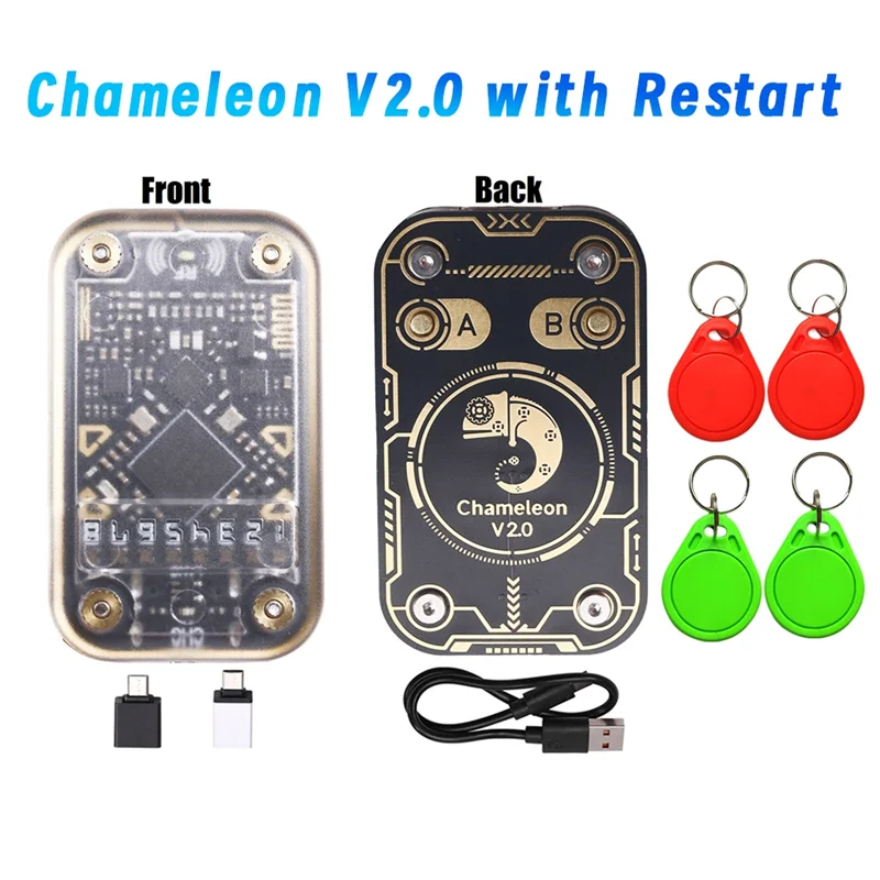 【RECOMENDAR】Chameleon V2.0 RFID Smart Chip Reader Emulator NFC Duplicator 125Khz 13.56Mhz Card Decode+ 2XUID/CUID Keychain