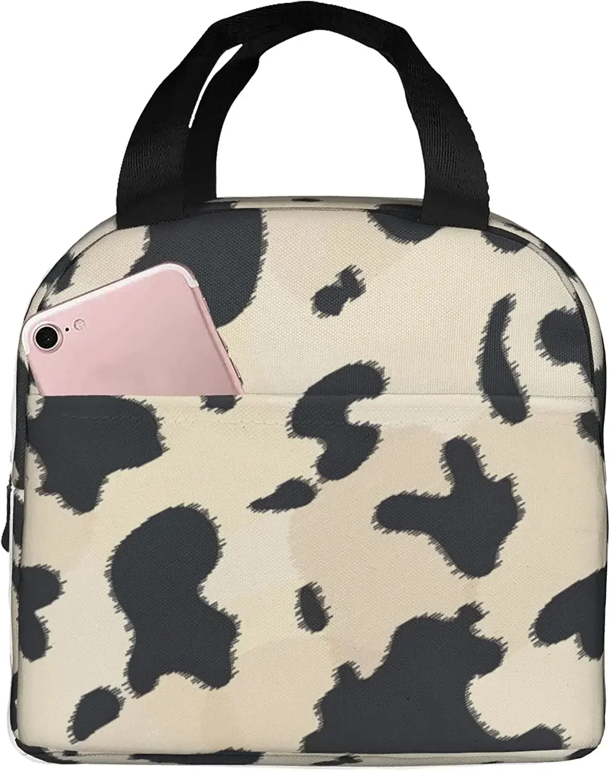 Lunch Bag for Teen Cute Peach Insulated Lunch Box Cooler Thermal Waterproof Reusable Tote Bag for Women Travel Work Picnic