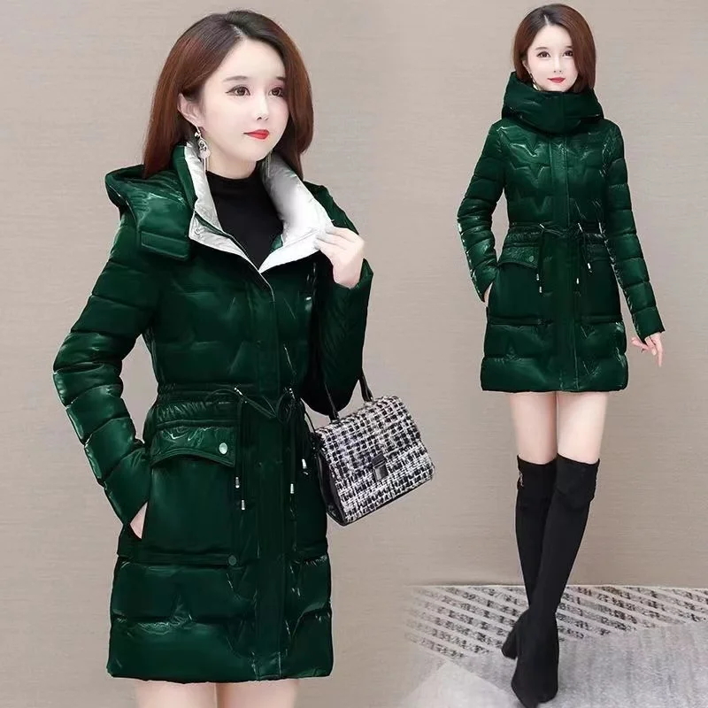 Winter Jacket Parkas Women Coat Hooded Overcoat 2023 New Female Jacket Thick Warm Cotton Padded Puffer Parka Mid Long Outwear