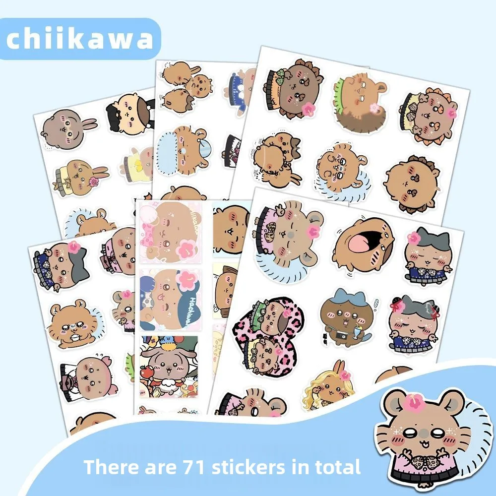 

Милые стикеры Kawaii Chiikawas в стиле Black Skin Gal: водонепроницаемые аниме-наклейки с леопардовым принтом для фанатов и повседневного использования