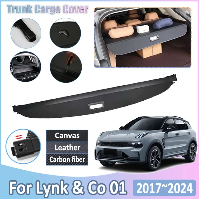 Car Trunk Curtain For Geely Lynk & Co 01 Accesories CX11 2017~2024 2022 2023 Luggage Storage Adjustable Partition Protect Cover