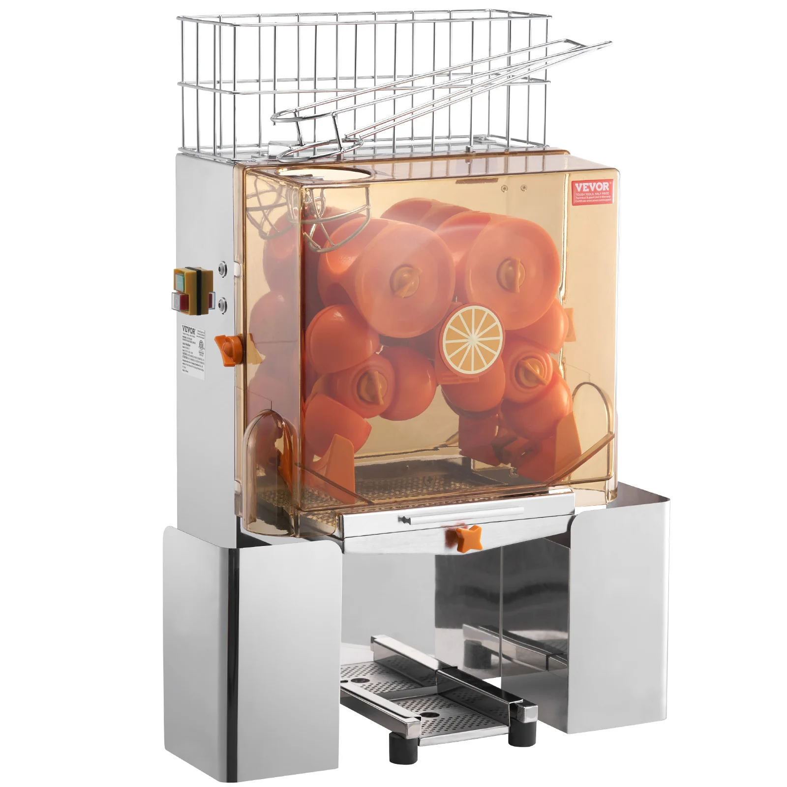 VEVOR Commercial Orange Juicer Machine Automatic Juice Extractor Stainless Steel Orange Squeezer  with Pull-Out Filter Box ﻿