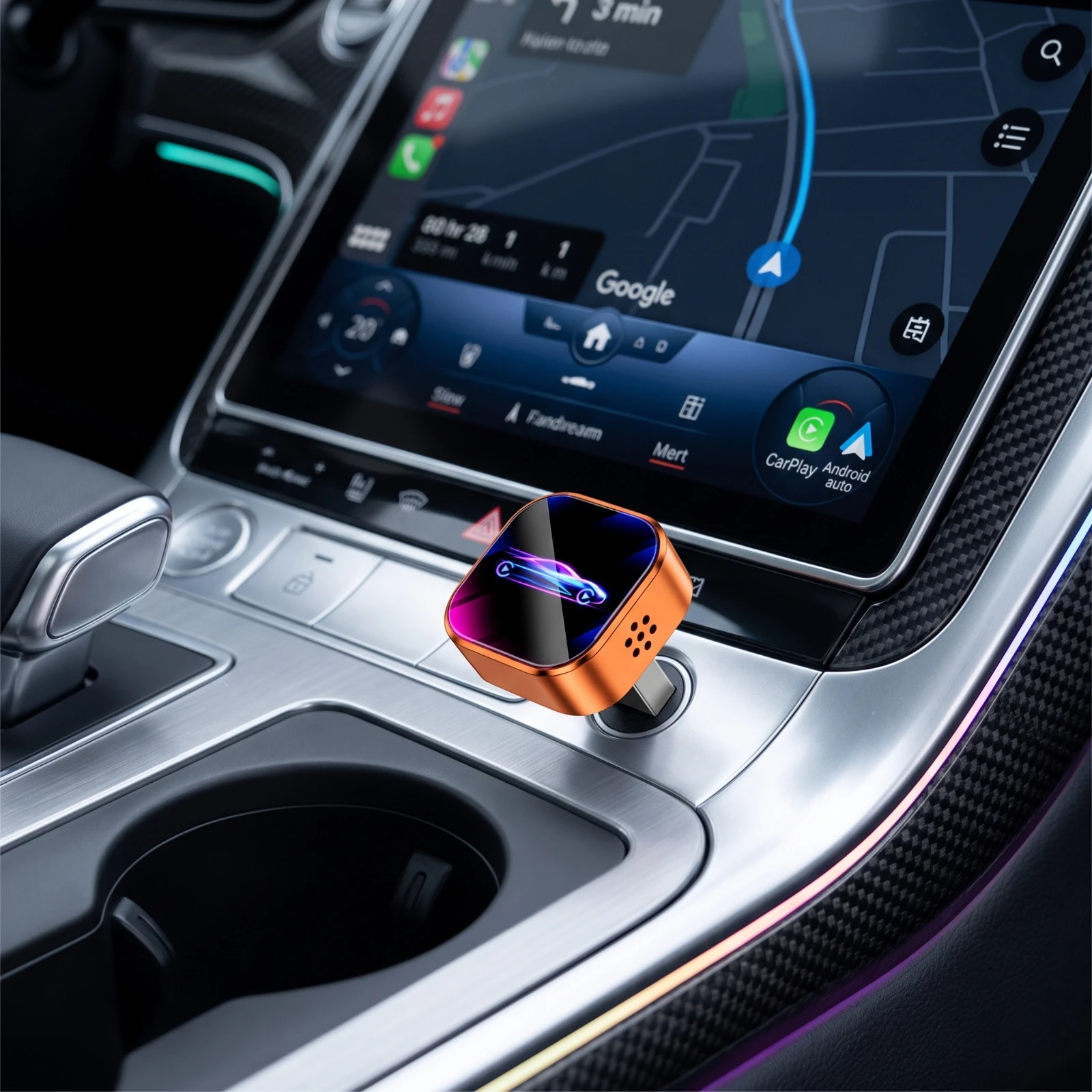 Wireless iOS CarPlay and Android Auto Adapter Low Latency Android Auto Wireless Adapter iOS CarPlay Dongle Stable Plug-and-Play