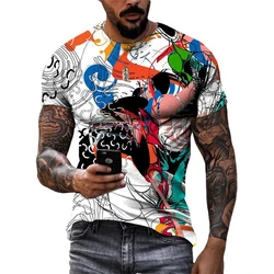 Hip Hop Personality harajuku Graffiti Men T-shirts Summer Fashion Casual Street Style O-neck Short Sleeve Printed Cool Tees Tops
