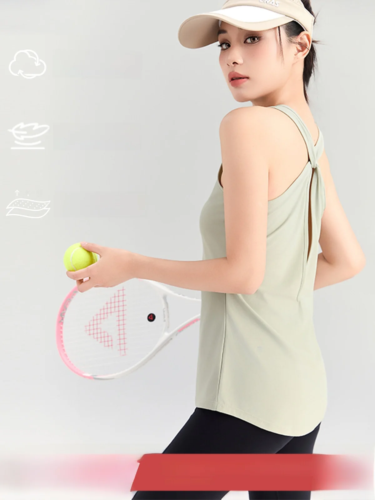 Atmungsaktives, leichtes, sexy, ausgehöhltes Pilates-Fitnes-Kleidungs-Tanktop für Damen, Nylon-Spandex, Feuchtigkeit, Frühling 2025,