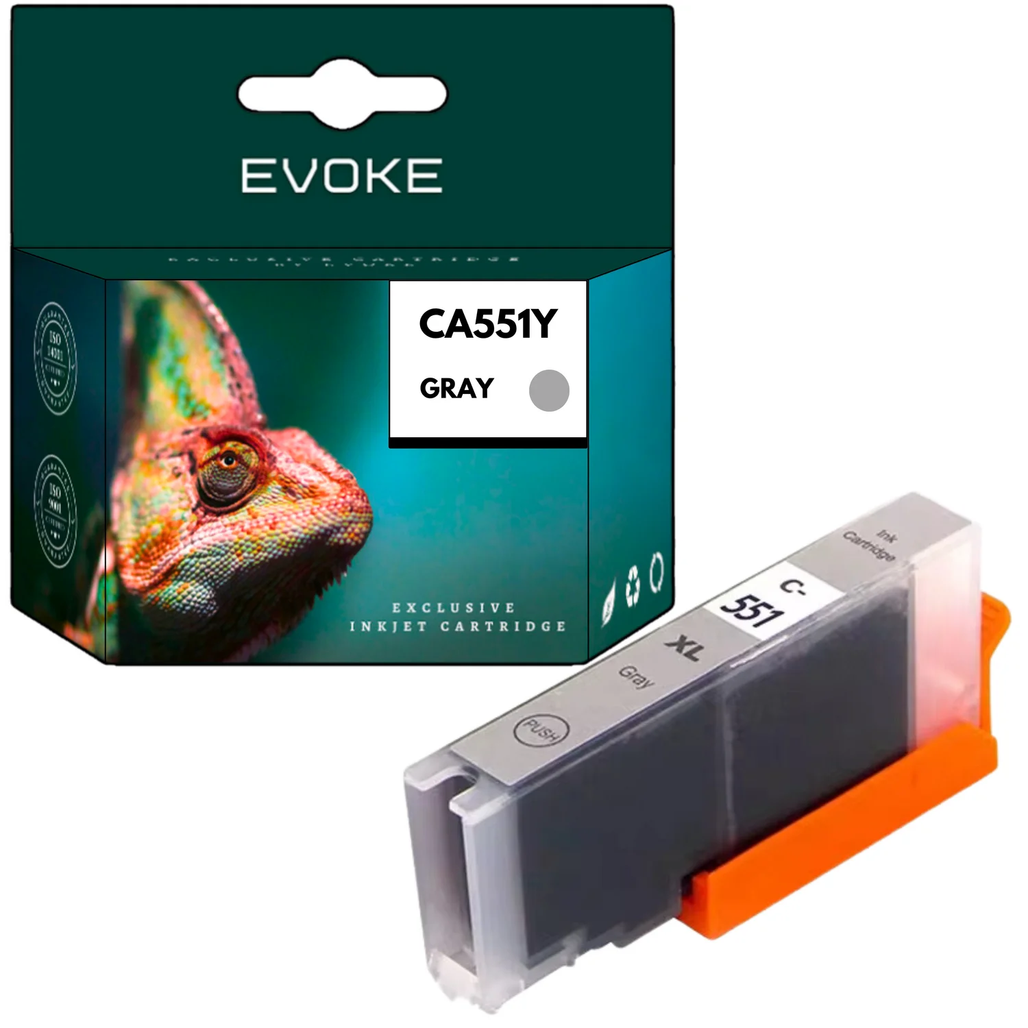 Evoke Compatibele Inkt voor Canon Cli-551Xl Cli551Xl 6512B001 Cli551Gy Grijs 13 ml 830 Pagina's Pixma Ip7200 7240 7250 8700 8720 8750; Ix6800 6820 6850; Mg5400 5450 5500 5550 5600 5650 5655 6300 6350