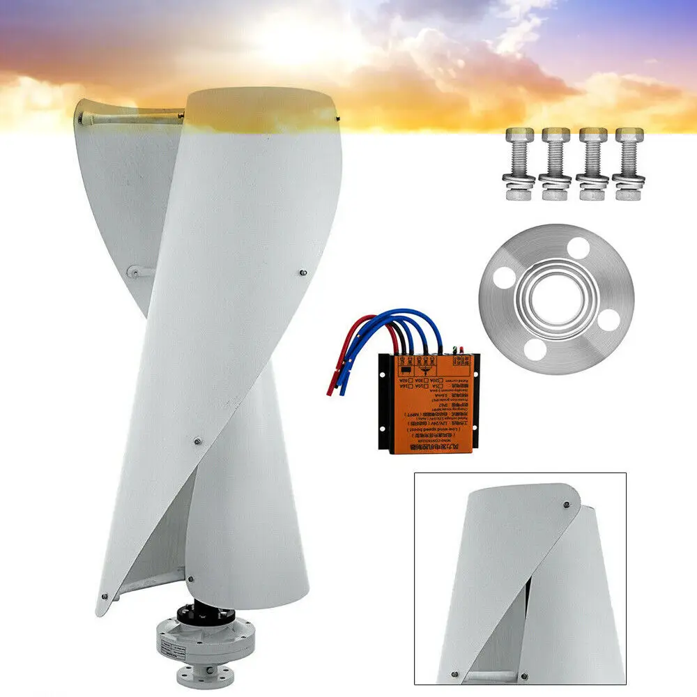 

24V 400W Helix Maglev Vertical Axis Wind Power Turbine Generator Controller Windmill Kit