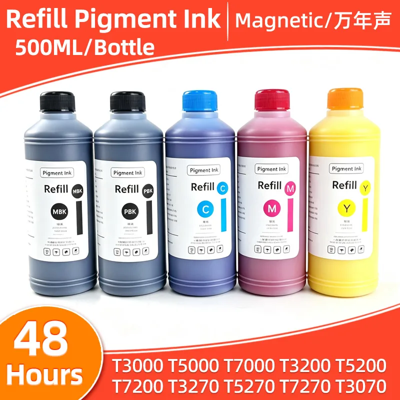 500ML Refill Pigment ink Compatible for Epson T3000 T5000 T7000 T3200 T5200 T7200 T3270 T5270 T7270 T3070 T5070 T7070 T6941 INK