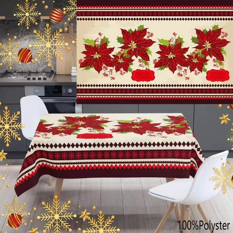 2023 New Christmas Kitchen Tablecloth Holiday Party Living Room Gathering Tablecloth New Year Dinner Decoration Friends Gift