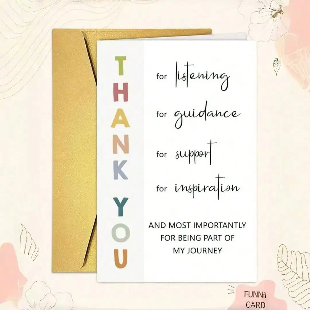 

Teacher Appreciation Thank You Card, Gift Idea For Mentor & Educator