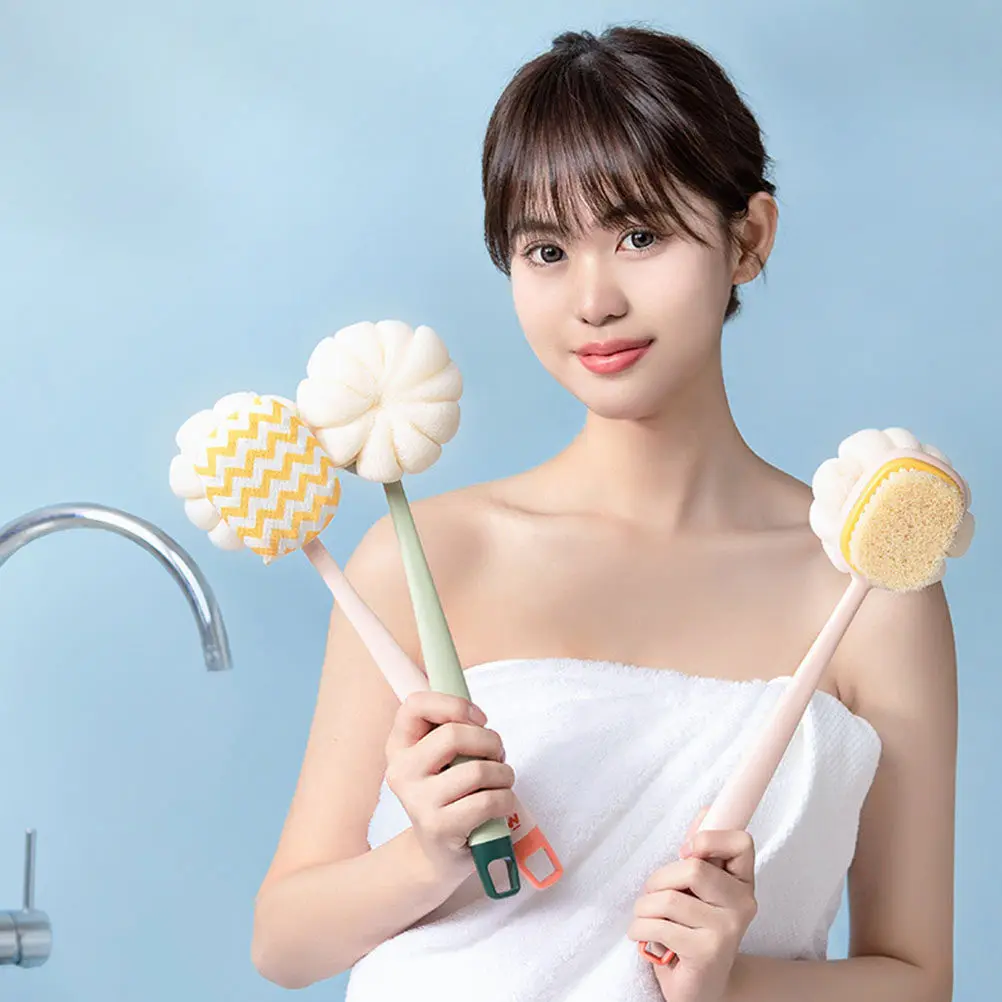 Long Handle Shower Brush Back Scrubber Double-Side Body Scrubber Exfoliating Bath Tool for Soft Skin and Daily Cleansing