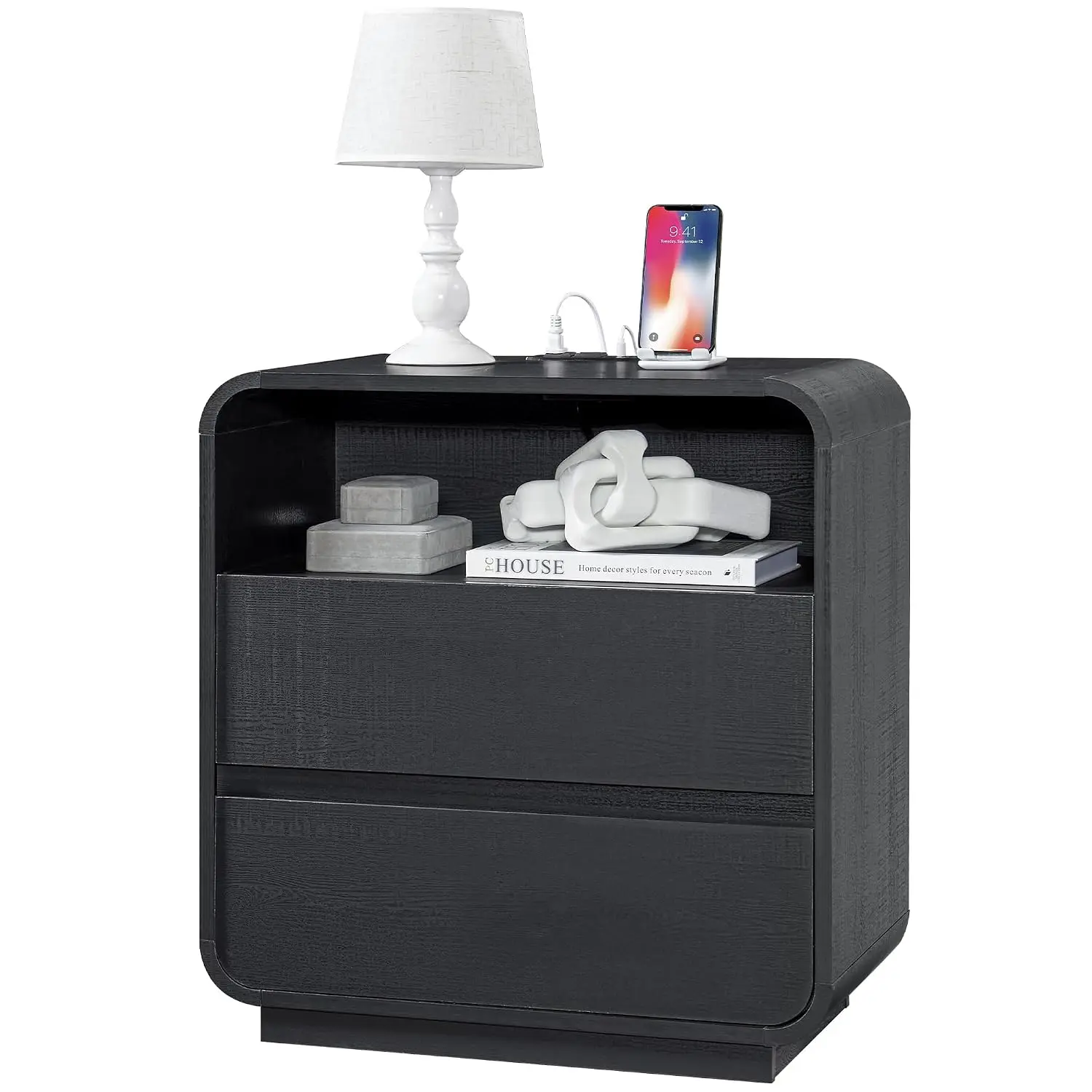 Nightstand with Charging Station, 25