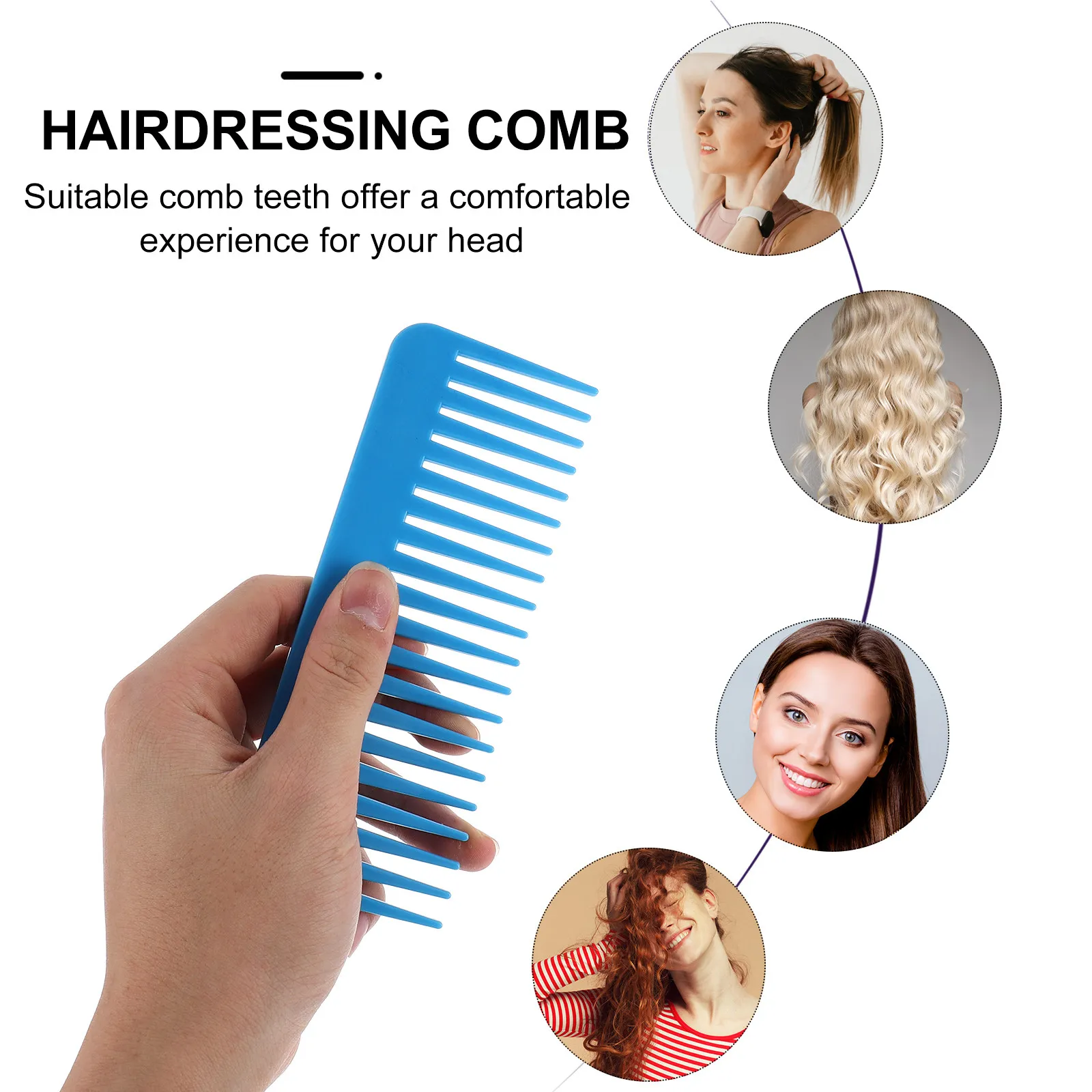 4Pcs Anti Scratch Hair Styling Comb Flexible Teeth for Wavy Thick Curly Hair Salon Home Grooming Tools Portable Comb