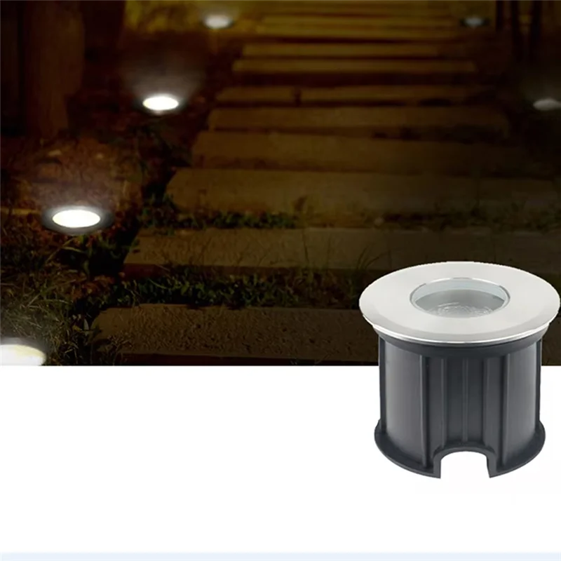 

ABVG-LED Deck White Light Lamp IP68 Waterproof Stainless Steel Recessed Garden Stair Underground Bulb Lamp Wall Spotlight