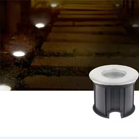 ABVG-LED Deck White Light Lamp IP68 Waterproof Stainless Steel Recessed Garden Stair Underground Bulb Lamp Wall Spotlight