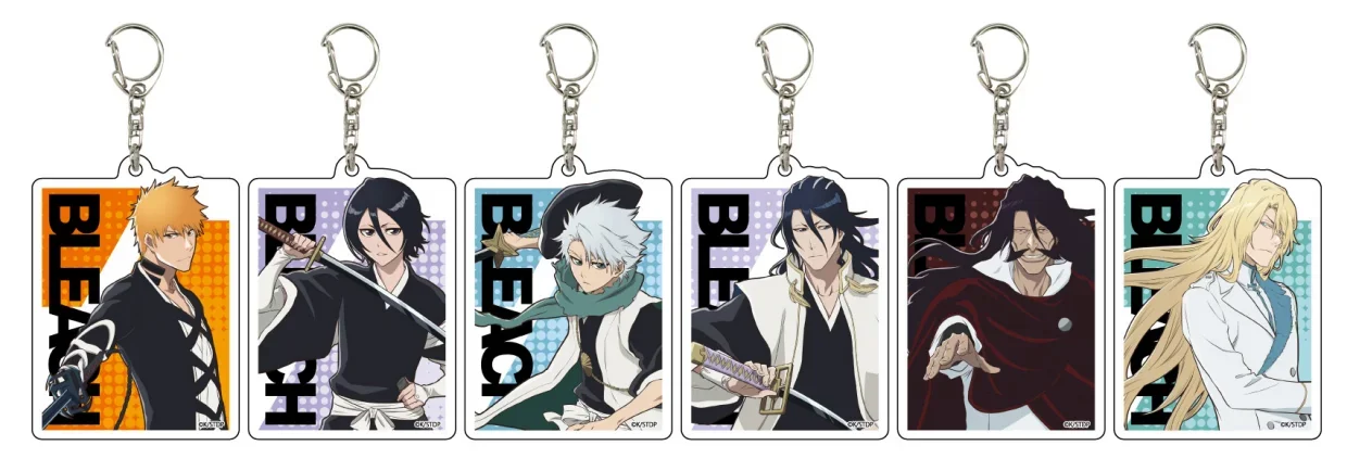 Anime Figures Doll Toushirou Hitsugaya Byakuya Kuchiki Shinji Hirako Keychain Acrylic Keyring Pendant for Gift