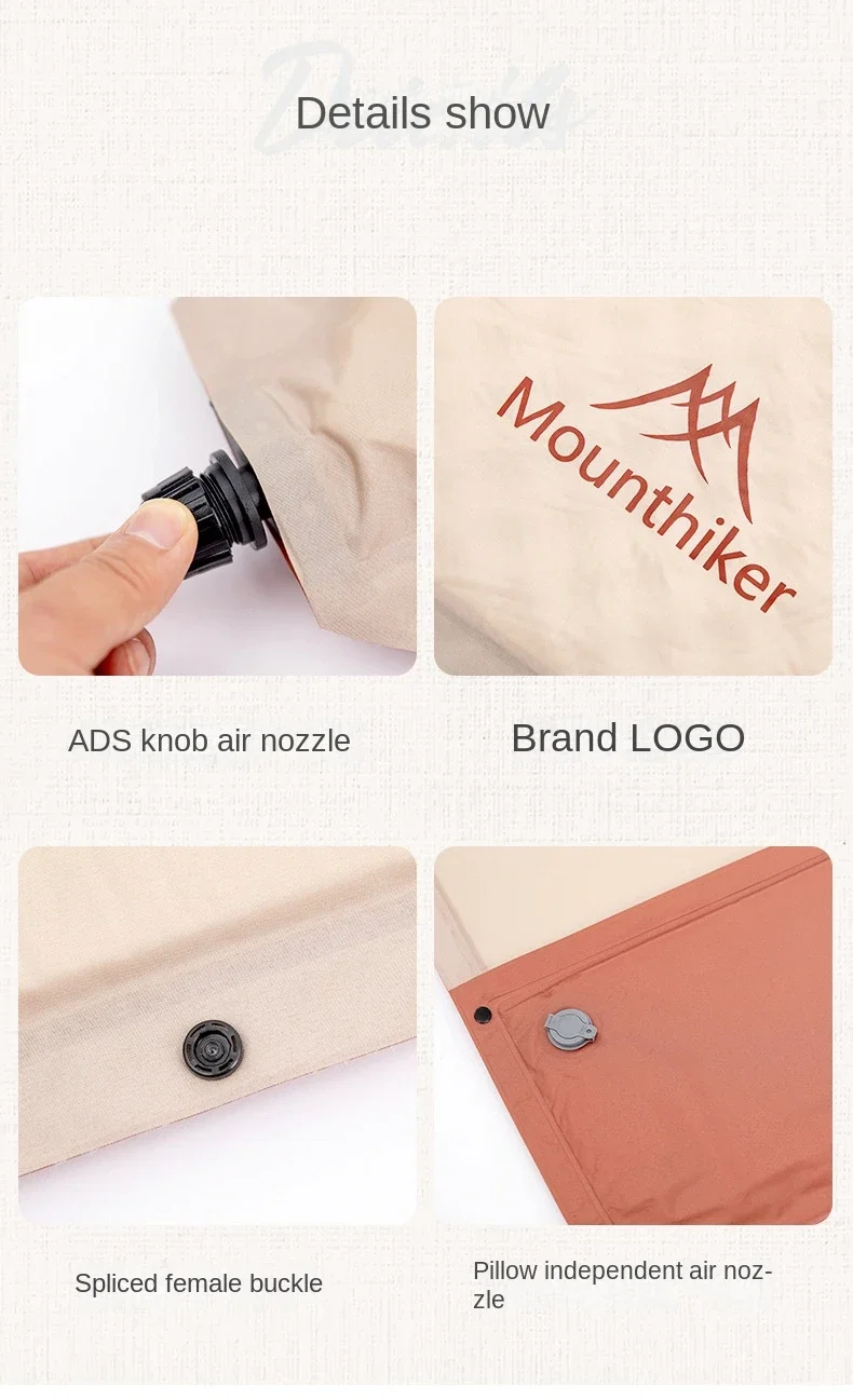 Selbstaufblasende Luftmatratze für Outdoor-Camping, Eierkarton-Schaumstoff-Schlafunterlage, feuchtigkeitsbeständige Bodenmatte für Zelttouren in der Wildnis – Detail 6