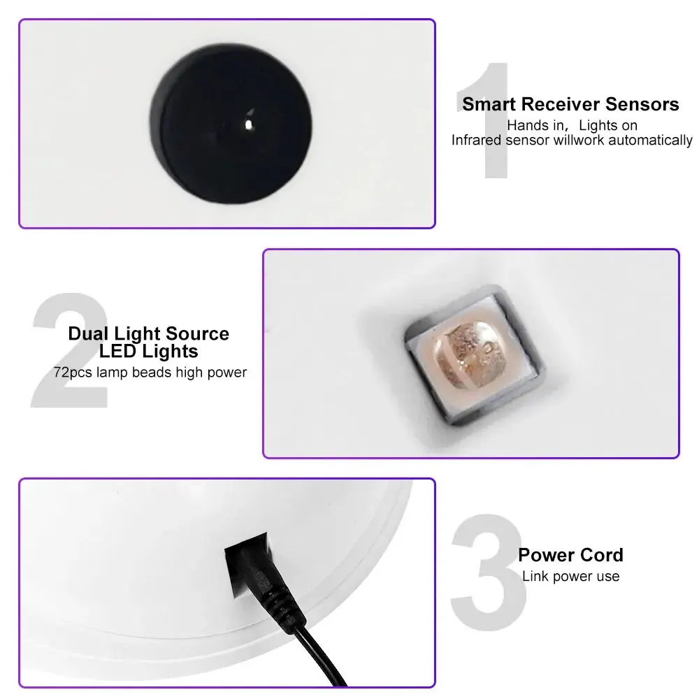 Sun x17 max 72 led uv ledネイルランプ用ジェルマニキュアプロネイルドライヤーライト付きタイマー付き自動センサーネイルアートツール