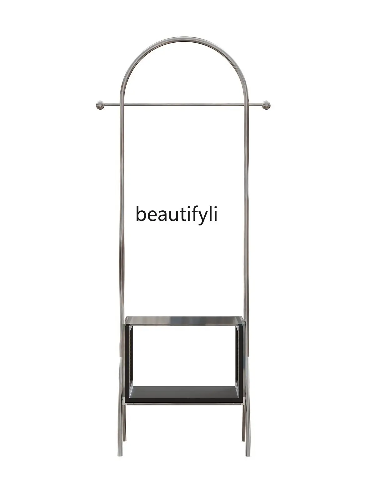 Simple Metal Hallstand Solid Wood Storage Rattan Hanger Simple Korean Style Small Apartment