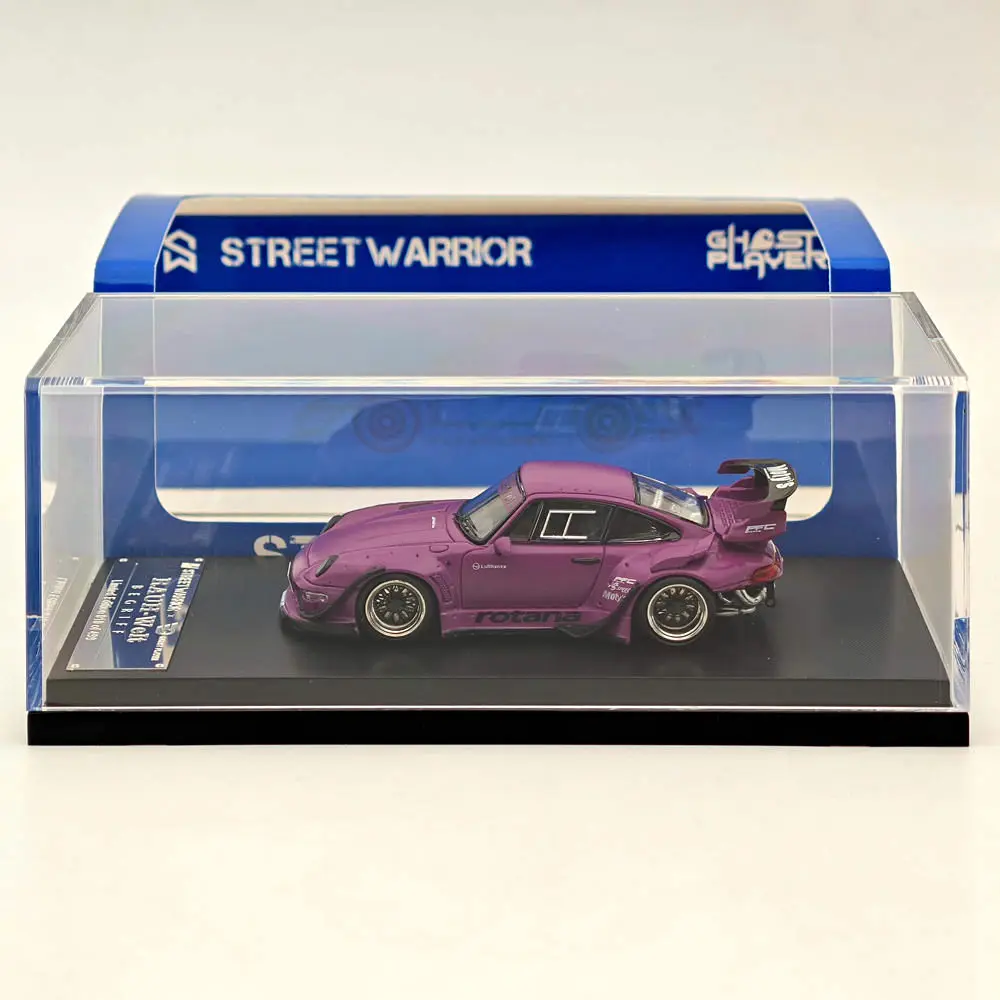 Street WARRIOR SW 1/64 for RWB 993 Rotana Purple Short Wing Diecast Model Car Limited Colledtion Auto Toys Gift