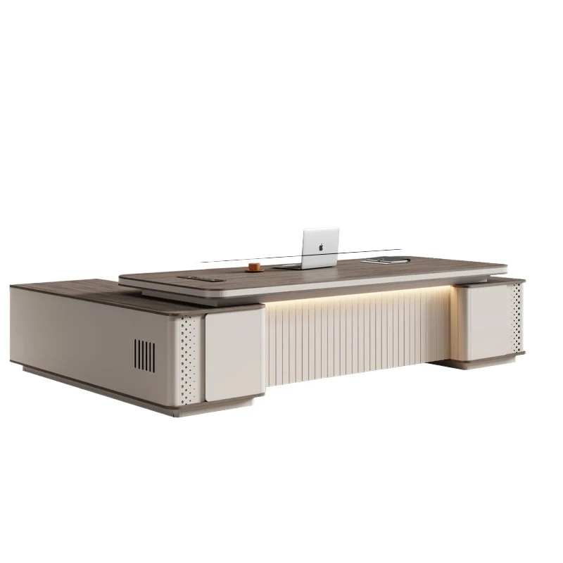 LH simple modern paint boss office desk and chairs light luxury high-end office furniture
