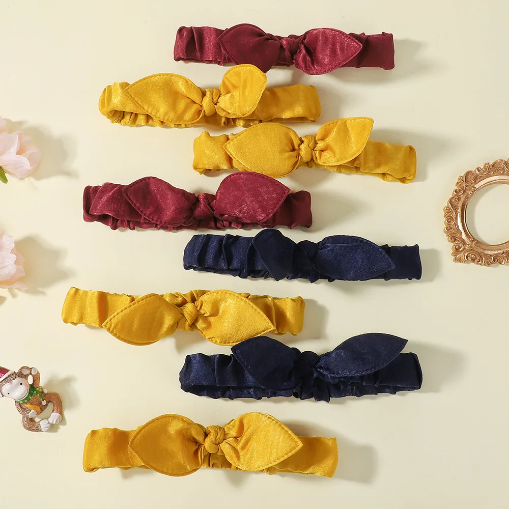 لون عشوائي 8 قطعة الجلد المدبوغ لينة الصلبة طباعة Headbands خمر بوهو الصليب عقدة مطاطا العصابات الشعر عصابات الفتيات العصابات الشعر