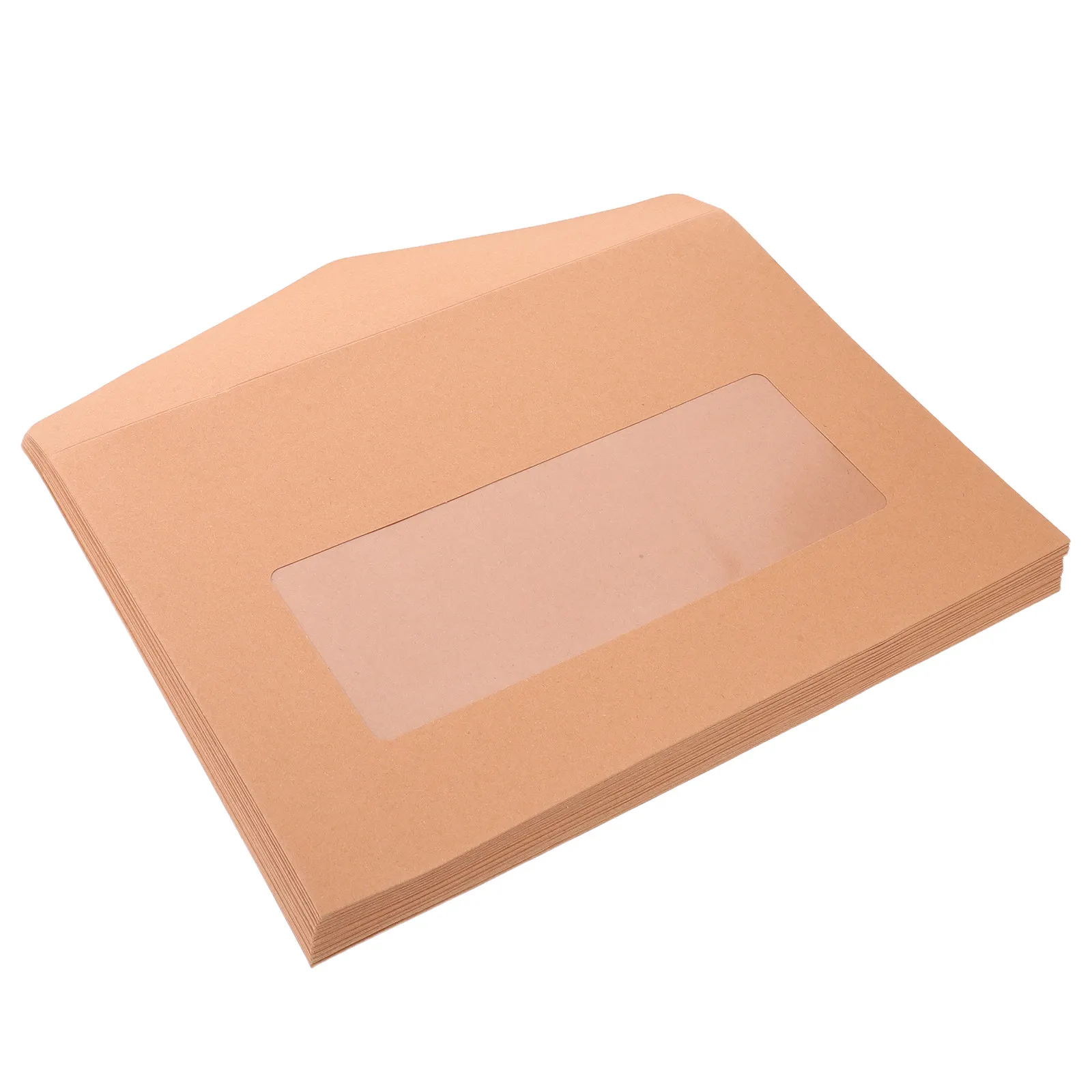 30Pcs Kraft Paper Window Envelopes Clear Full Window Document Folder Organizer Holder for Mailing Business Invoice Document 6