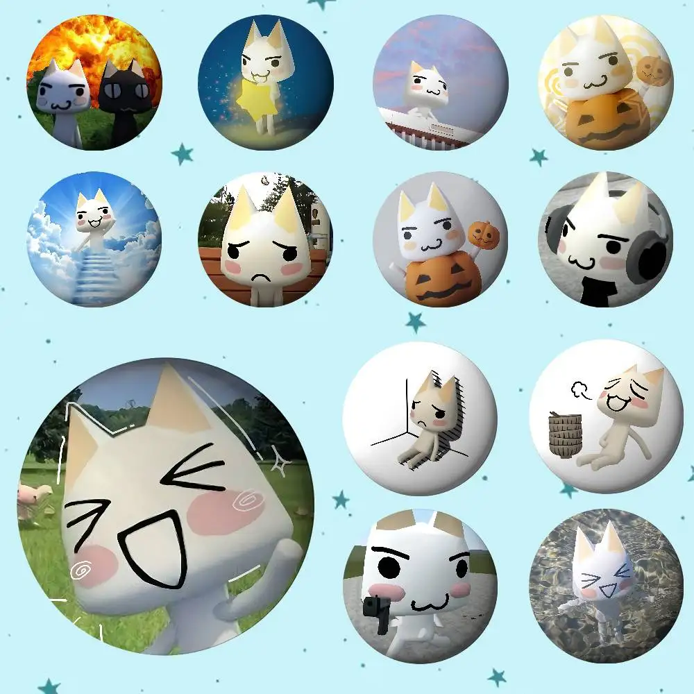 Kawaii Toro Inoue Katze Abzeichen Weißblech Soft Button Pin Brosche Metall Abzeichen Benutzerdefinierte Schmuck Zubehör Hut Tasche Revers
