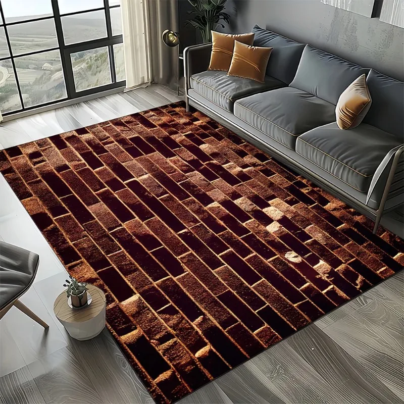 2026 نمط جديد الطوب حجر بناء جدار الأصالة البساط السجاد لغرفة المعيشة غرفة نوم ديكور المنزل طفل عدم الانزلاق ل أريكة ممسحة