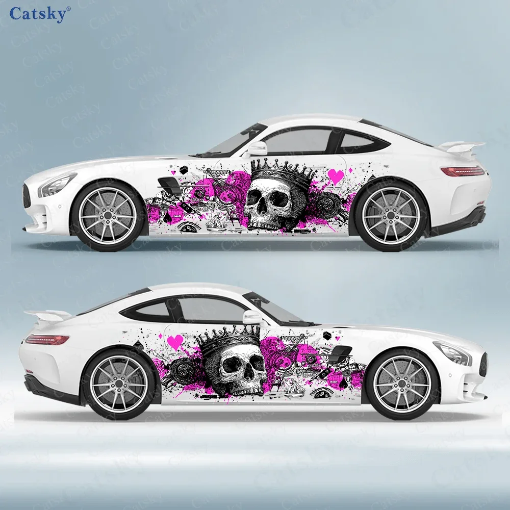 

Colorful Crown Skull Splash Car Vinyl Wraps Decal Self-adhesive PVC Sticker Suitable for Trucks SUV Decor Auto Accessories Gift