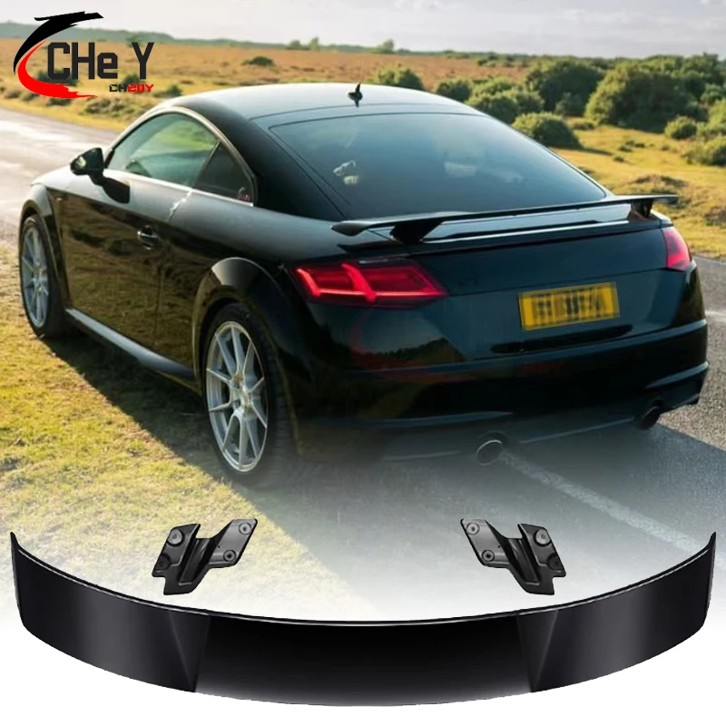 For Audi TT TTS TTRS MK2 MK3 Accord Standard 2008-2022 Carbon Fiber Look Gloss Black Rear Diffuser GT Styling Rear Spoiler