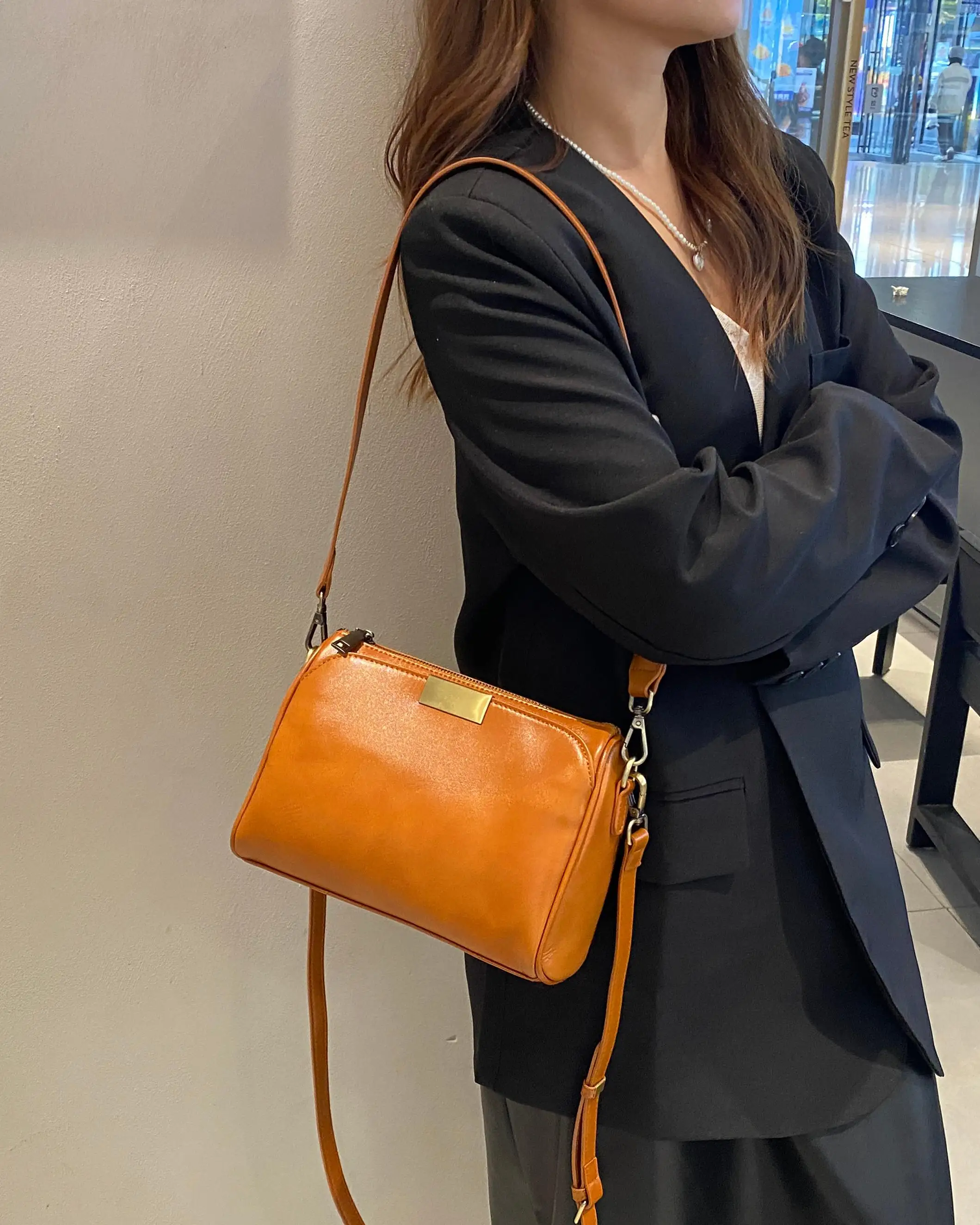 Genuine Grade Cow Leather Women Shoulder Crossbody Small Bags Luxury Designer Brand Cowhide Female Cross Bag for Woman New Tote