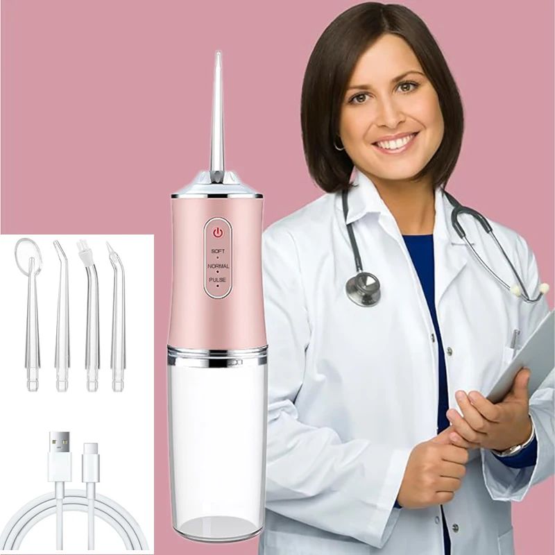 USB Portable Oral Irrigator Water Flosser Dental Water Jet Tools Pick Cleaning Teeth 200ML 4 Nozzles Mouth Oral Cleaning Agents gallery 1