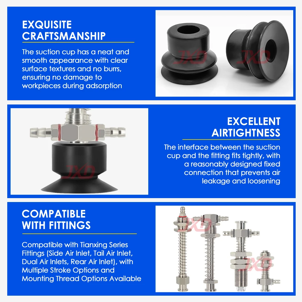 JXD TIANXING سلسلة صغيرة الرأس SP/DP/MP-S04/S06/S08/S10/S12/S15/S20/S25 أسود ESD كوب شفاط المكنسة الكهربائية الهوائية #5