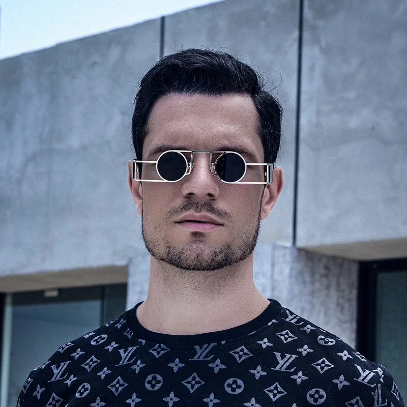 

Fashion Punk Round Eyewear For Women Men Luxury Brand Vintage Metal Frame Sun Glasses Female Classic Trendy Ins Style Sunglasses