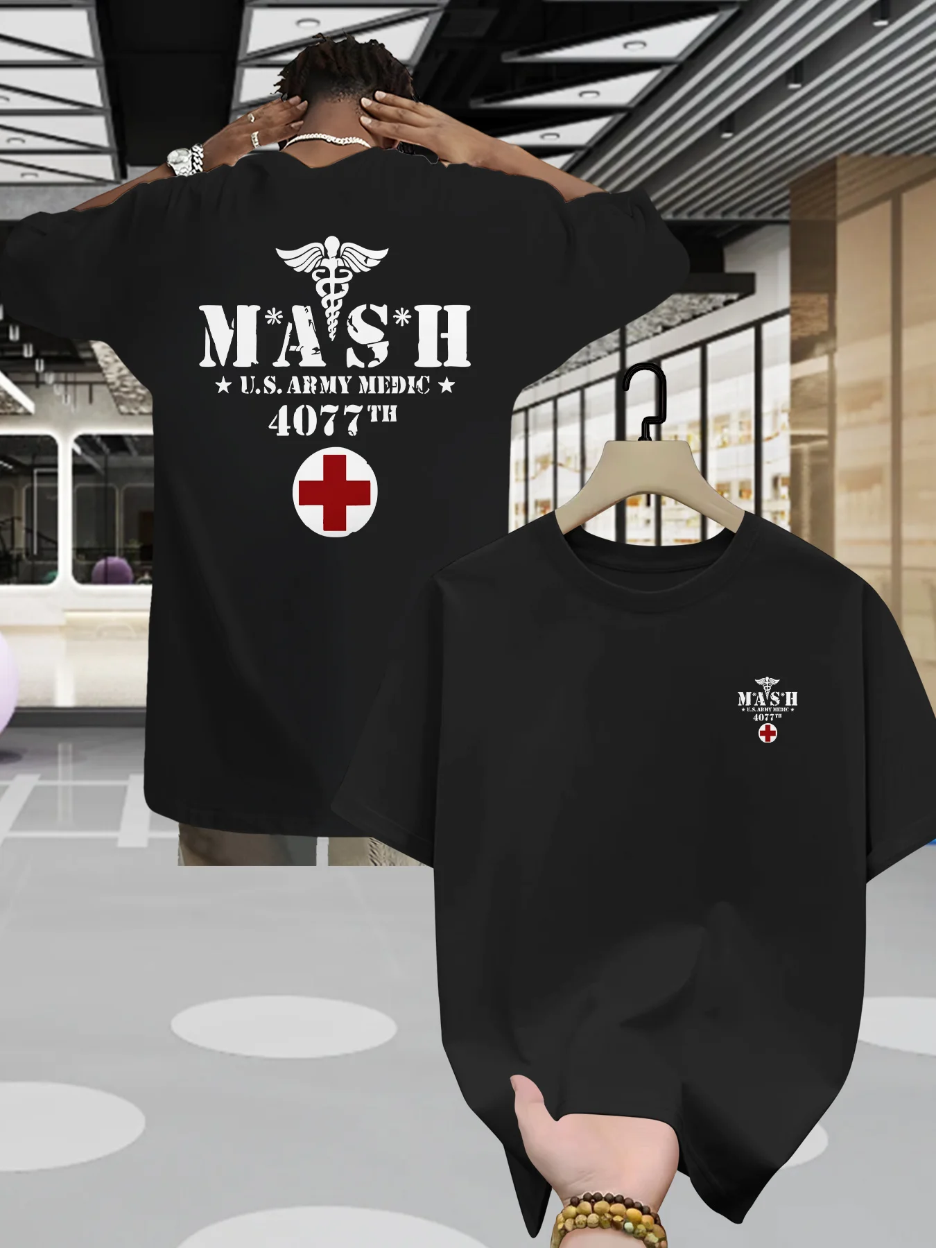 

US Army Medic MASH Graphic Print T-Shirt 100% Cotton O-Neck Short Sleeve Summer Casual Mens T-shirt Streetwear