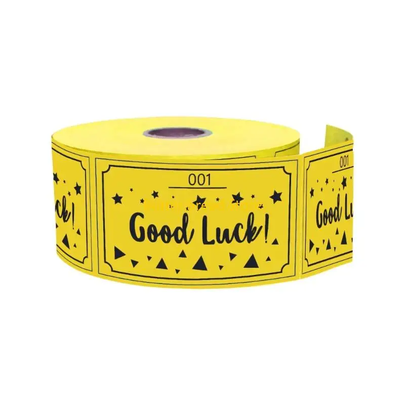 W89C 500Pcs Paper Prize Ticket Roll Numbered Tear-Off Raffle Ticket with Writable Name Email Phone Lines for Activities, Shops