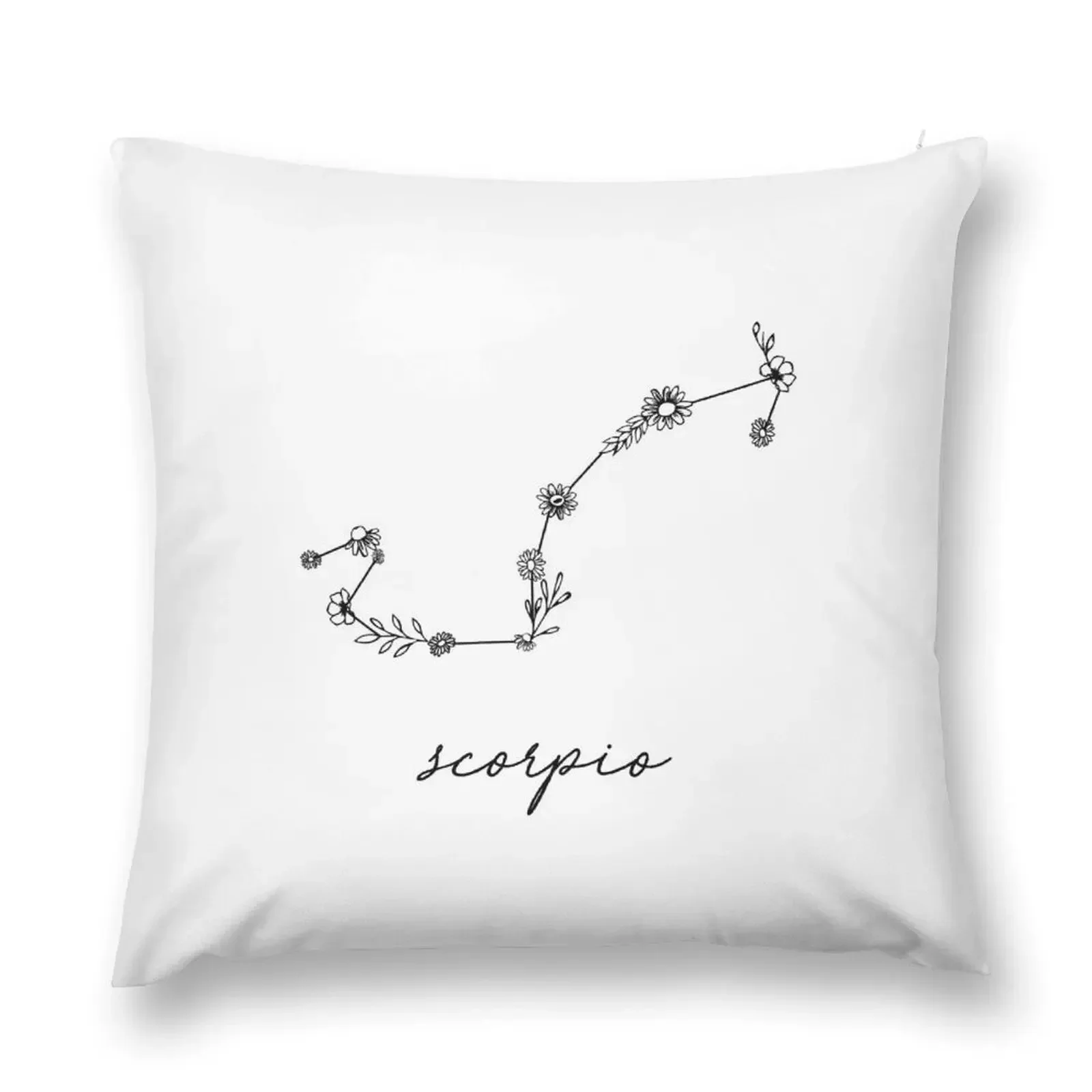 

Scorpio Zodiac Wildflower Constellation Throw Pillow Decorative Cushion Cover Pillow Case luxury decor pillow